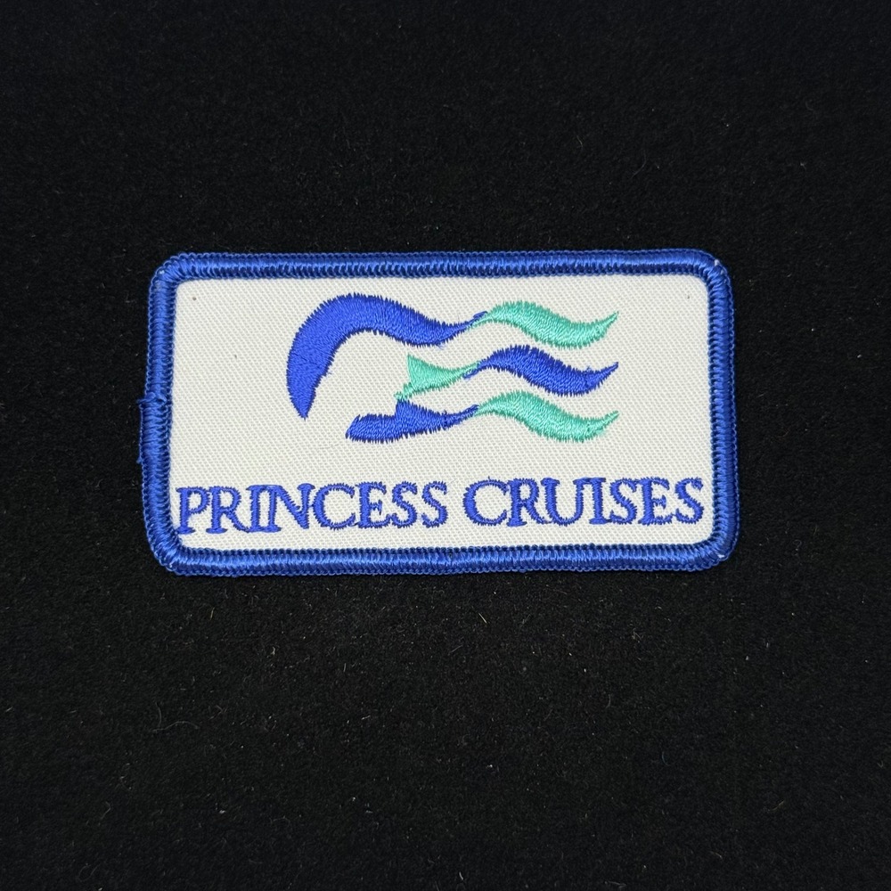Princess Cruises Logo Embroidered Patch Blue Teal White Souvenir Travel Nautical